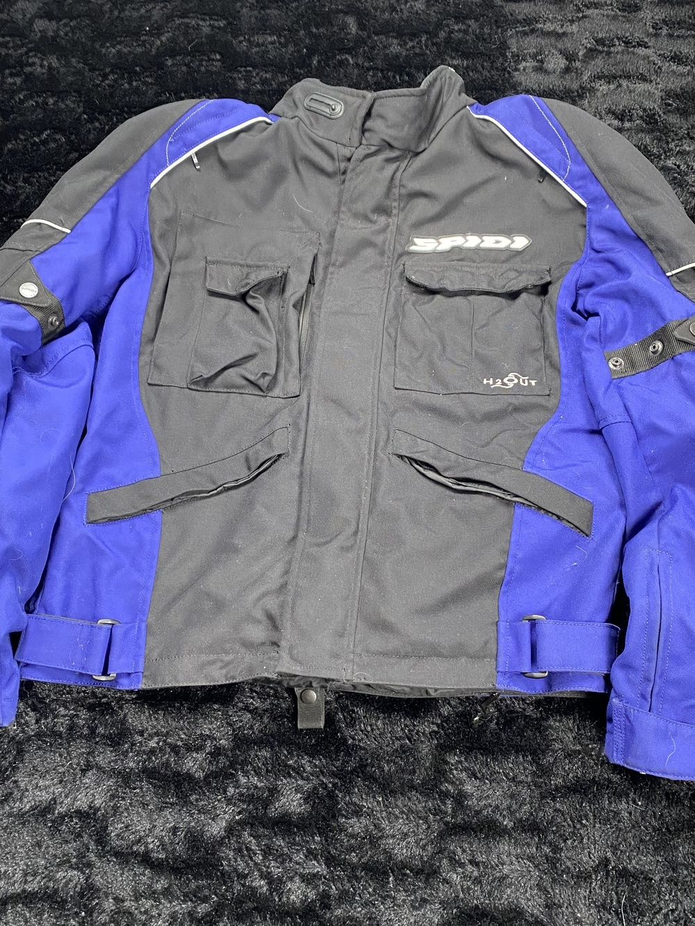 SPIDI H2Out Motorcycle Jacket Men’s M Black Blue Waterproof Riding Touring
